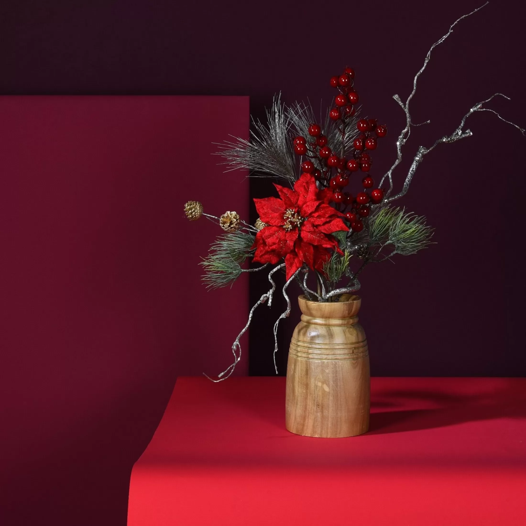 Depot Vasen>Deko-Vase Classic Christmas Mit Kunstblumen